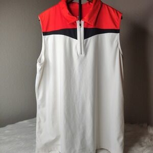 TAIL Golf Women 1/4 Zip Shirt Polo White Label White, Red, Blk Sleeveless Sz  XL
